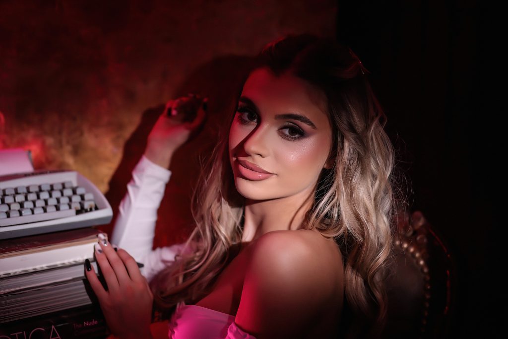 Top cam girls working online as part of a professional live cam industry photoshoot